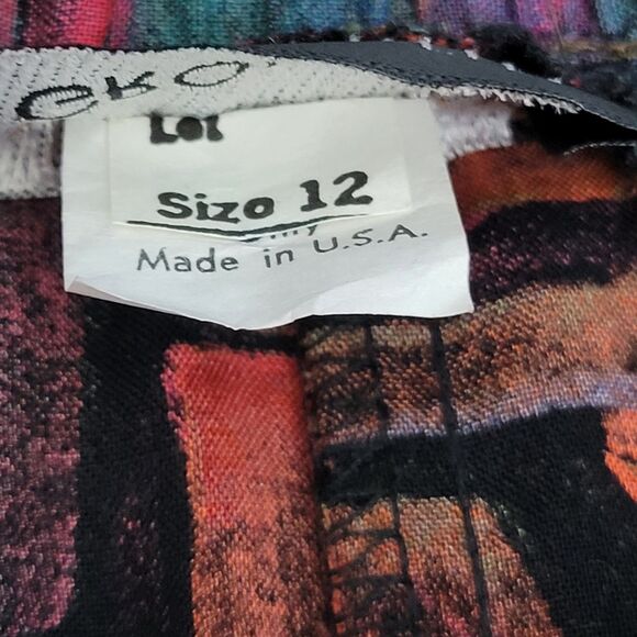 Vintage INGROUP LTD Abstract Pattern Button Midi Skirt W/Pockets Size 12 - Picture 6 of 7